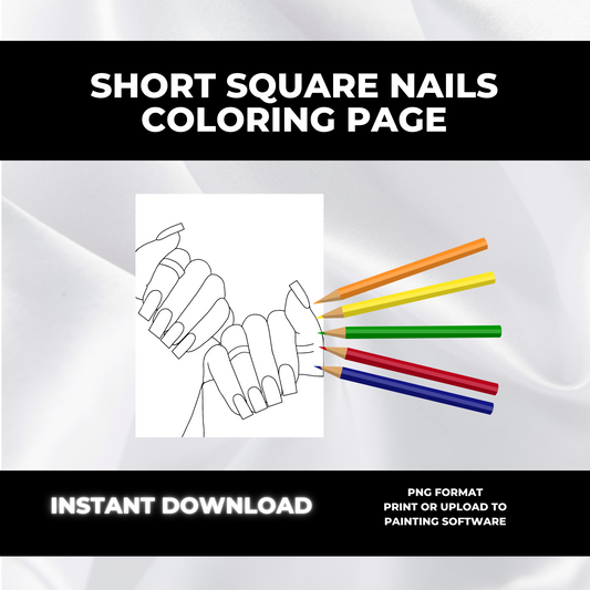 Short Square Nails Coloring Page