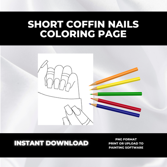 Short Coffin Nails Coloring Page