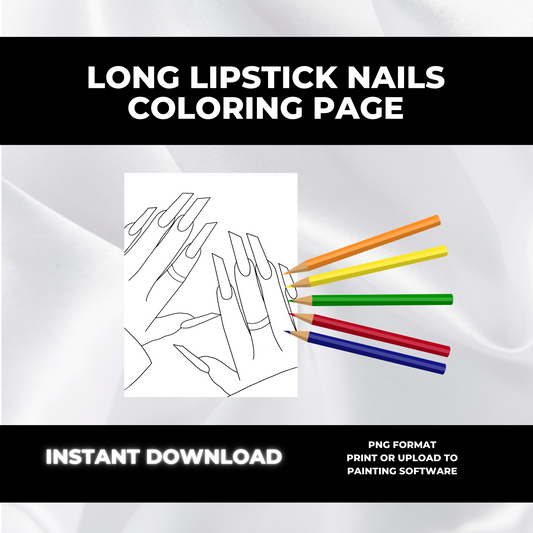 Lipstick Nails Coloring Page