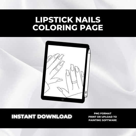 Short Lipstick Nails Coloring Page
