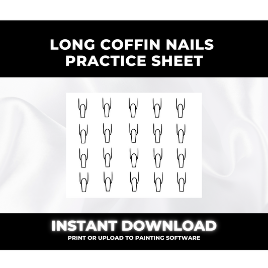 Long Coffin Nail Art Practice