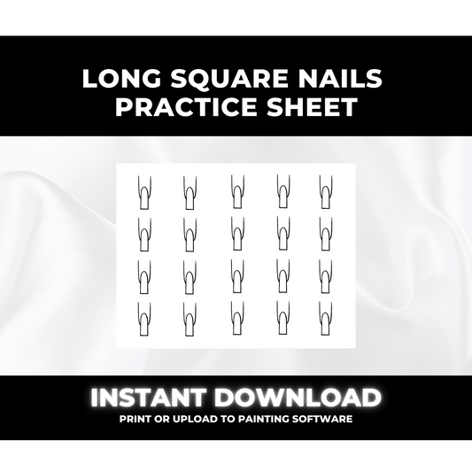 Long Square Nail Art Practice