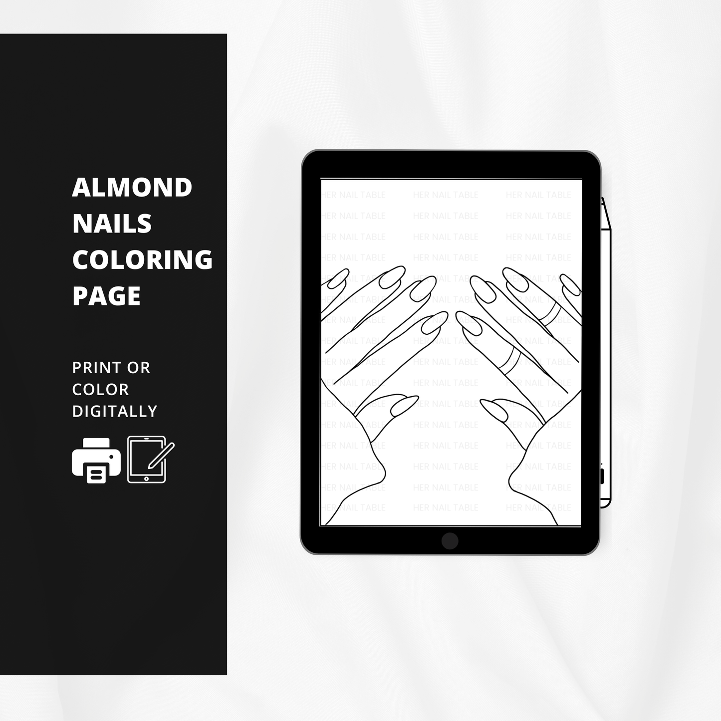 Almond Nails Coloring Page