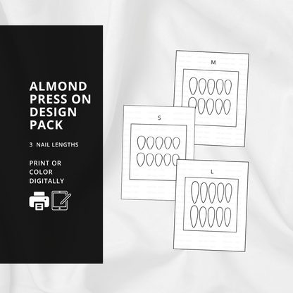 Almond Nail Press On Design Pack – Digital Download
