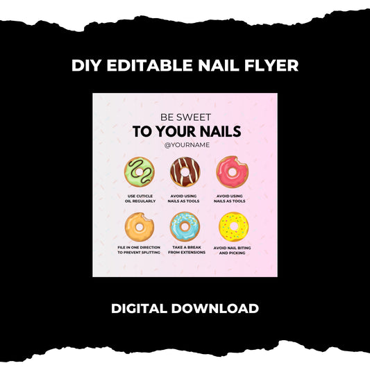 Be Sweet To Your Nails Infographic Instagram Canva Template
