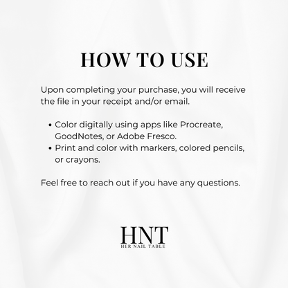 Square Press-On Nail Design Template | DIY Nail Art Sketch