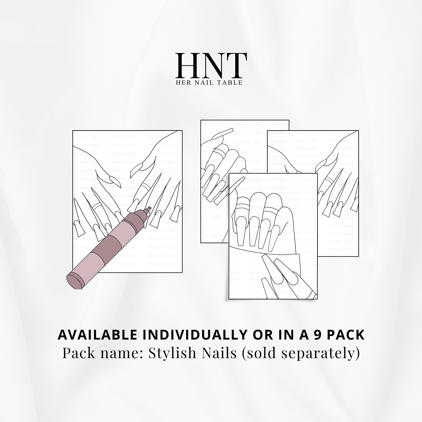 Duck Nails Coloring Page: Nail Art Design Template