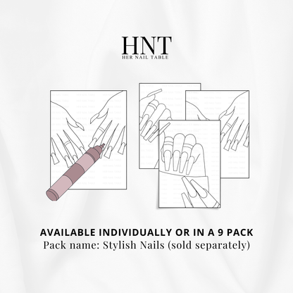 Duck Nails Coloring Page: Nail Art Design Template