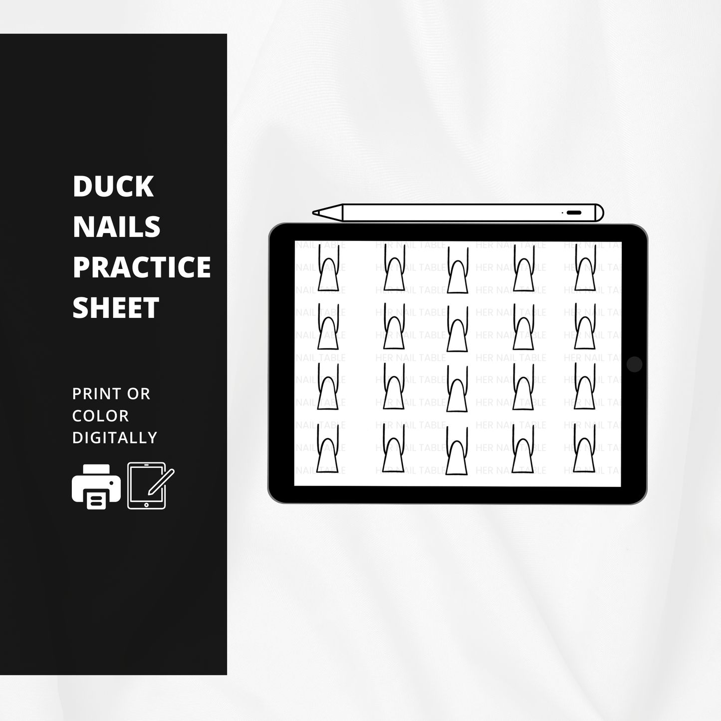 Duck Nail Shape Practice Sheet
