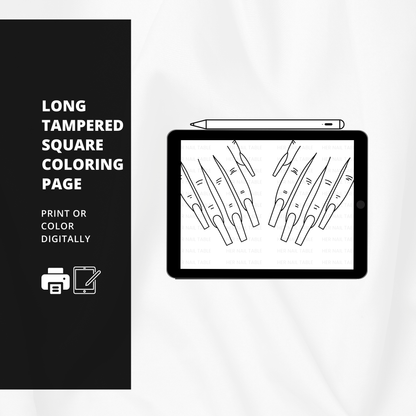 Long Tapered Square Nails Coloring Page