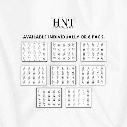 Nail Practice Sheets Bundle Vol 1 | Nail Art Practice Pages