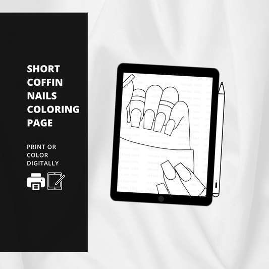 Short Coffin Nails Coloring Page