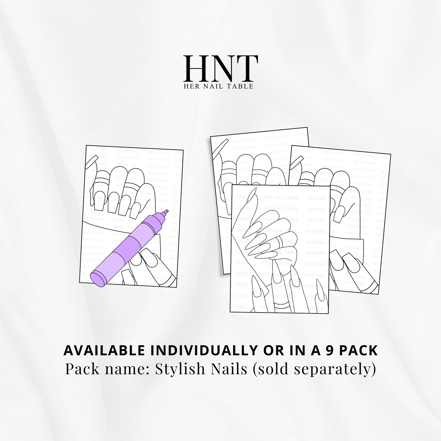 Short Coffin Nails Coloring Page