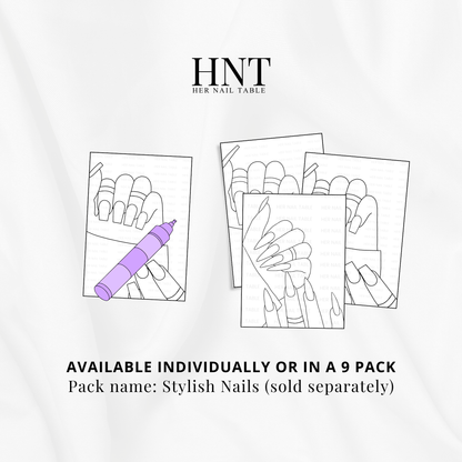 Short Coffin Nails Coloring Page