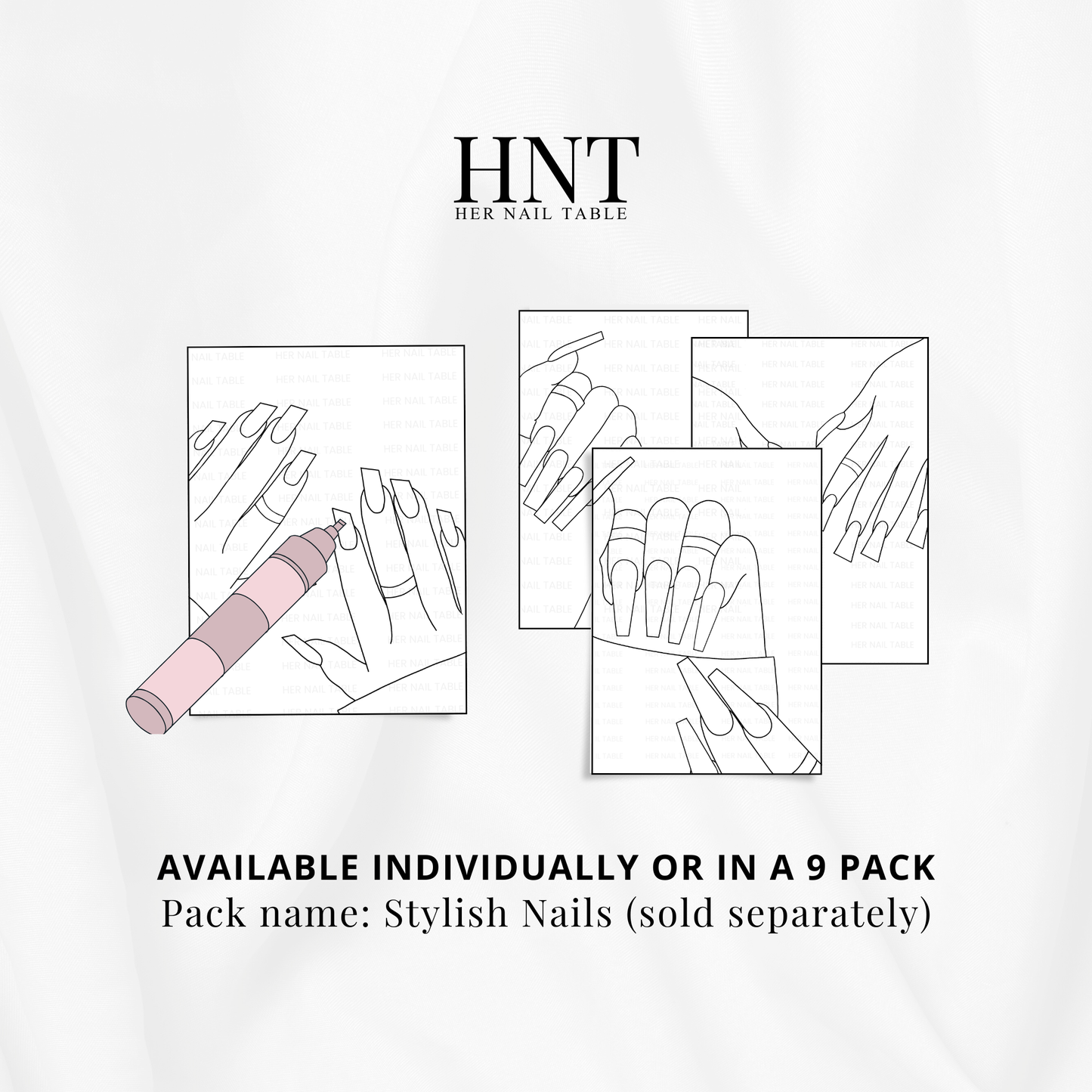 Short Lipstick Nails Coloring Page