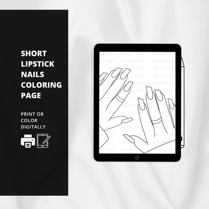 Short Lipstick Nails Coloring Page