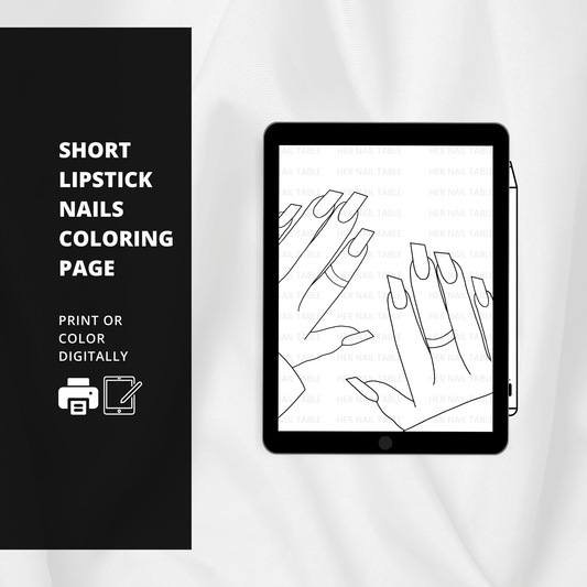Short Lipstick Nails Coloring Page