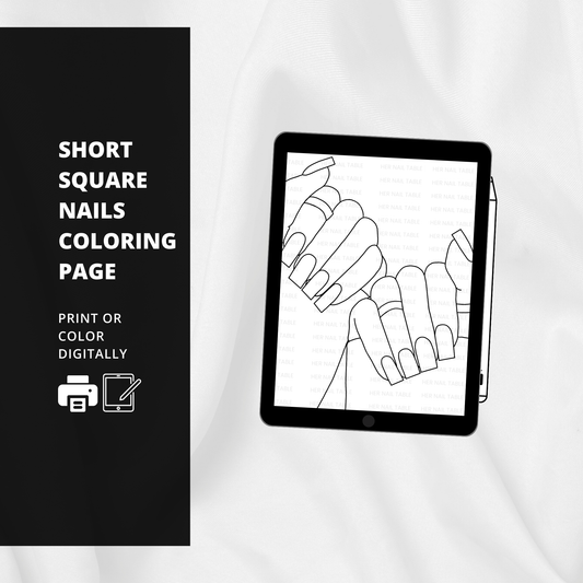 Short Square Nails Coloring Page
