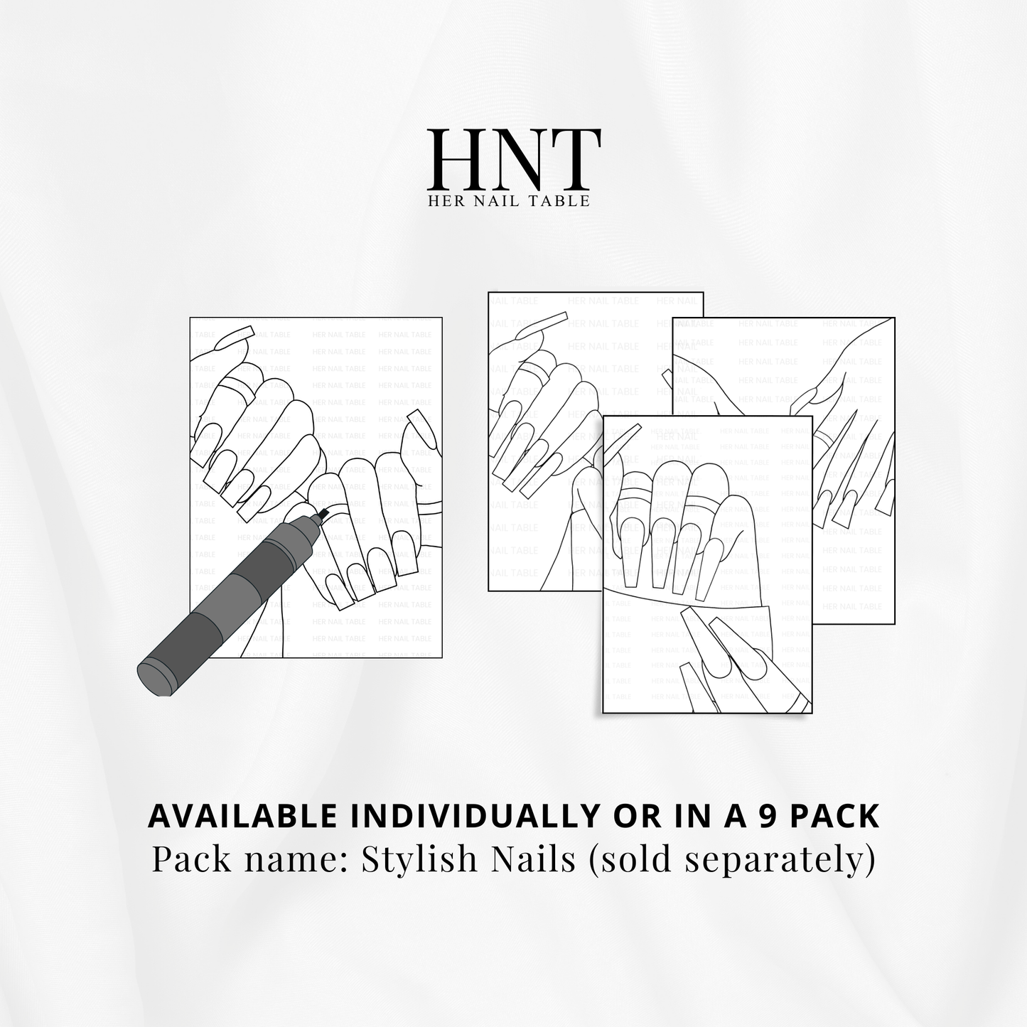 Short Square Nails Coloring Page