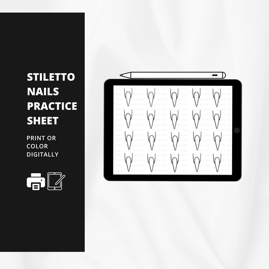 Stiletto Nail Shape Practice Sheet