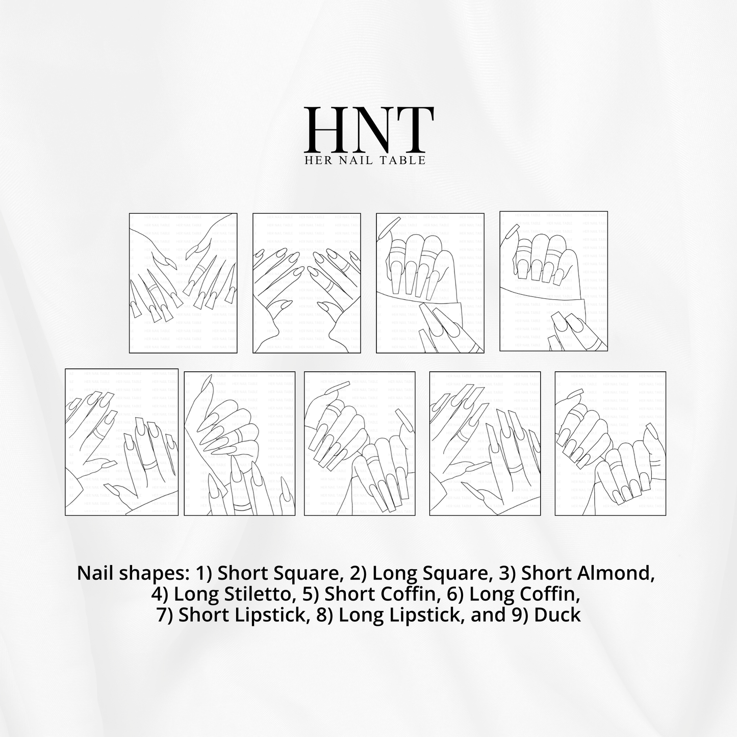 Stylish Nails Coloring Pack | Nail Design Coloring Pages