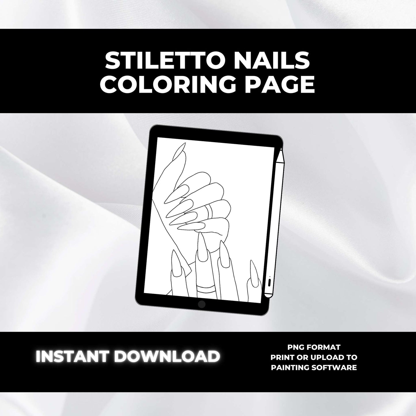 Stiletto Nails Coloring Page